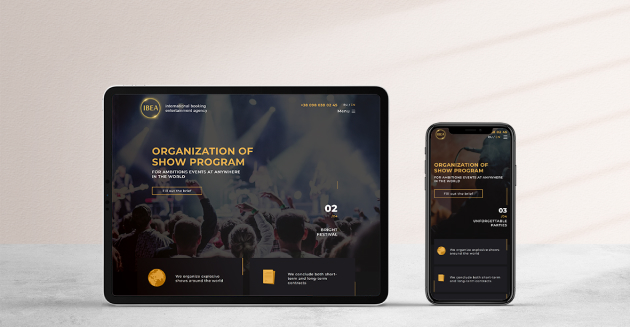 Turnkey Landing page development for the International Event Agency